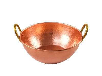 Tacho em cobre puro 1 lt com alças em liga de bronze